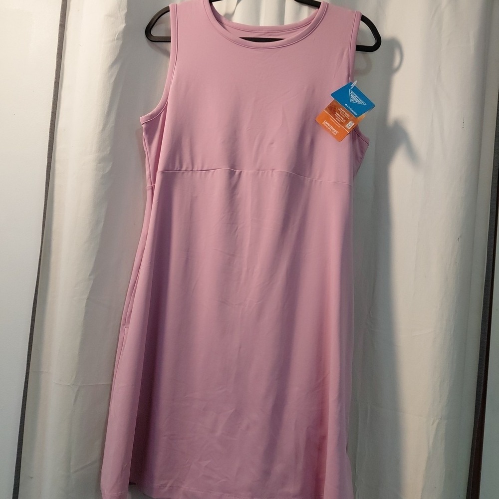New Columbia Pfg Tank Dusty Pink‎ Dress Stretch Pockets Sleeveless Women's Sz XL